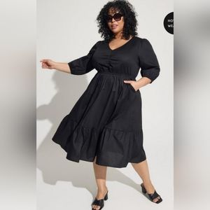 Torrid Midi Poplin Tiered Dress, 5x